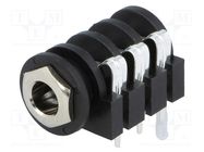 Socket; Jack 6,3mm; female; stereo,with double switch; ways: 3 AMPHENOL