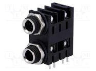 Connector: Jack 6,3mm; socket; female; ways: 2; angled 90°; THT AMPHENOL