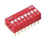 DIP SWITCH, 7POS, SPST-NO, RAISED SLIDE