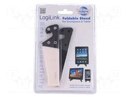 Tablet/smartphone stand; white,black; Kit: stand x2; foldable LOGILINK