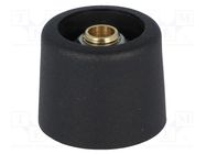 Knob; without pointer; polyamide; Øshaft: 6.35mm; Ø20x16mm; black OKW