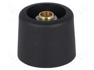 Knob; without pointer; polyamide; Øshaft: 6.35mm; Ø20x16mm; black OKW
