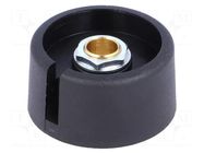 Knob; with pointer; polyamide; Øshaft: 6.35mm; Ø31x16mm; black OKW