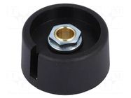 Knob; with pointer; polyamide; Øshaft: 6mm; Ø31x16mm; black OKW