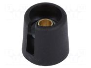 Knob; with pointer; polyamide; Øshaft: 6mm; Ø16x16mm; black OKW