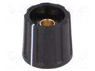 Knob; with pointer; ABS; Øshaft: 6mm; Ø16x15.5mm; black; A2616 OKW