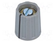 Knob; with pointer; ABS; Øshaft: 6mm; Ø13.5x15.5mm; black; A2613 OKW