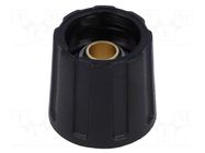 Knob; without pointer; ABS; Øshaft: 6.35mm; Ø16x15.5mm; black OKW