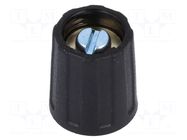 Knob; without pointer; ABS; Øshaft: 4mm; Ø13.5x15.5mm; black; A2513 OKW