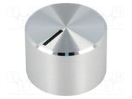 Knob; with pointer; aluminium,plastic; Øshaft: 6mm; Ø17.8x12mm OKW