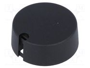 Knob; with pointer; plastic; Øshaft: 6mm; Ø40x16mm; black; A10 OKW