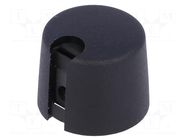 Knob; with pointer; plastic; Øshaft: 6.35mm; Ø20x16mm; black; A10 OKW