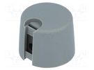 Knob; with pointer; plastic; Øshaft: 6.35mm; Ø20x16mm; grey; A10 OKW