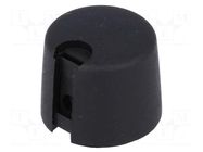 Knob; with pointer; plastic; Øshaft: 4mm; Ø20x16mm; black; A10 OKW