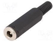 Plug; DC supply; male; 5.5/2.1mm; 5.5mm; 2.1mm; straight 