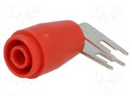 Connector: 4mm banana; socket; 25A; 1kV; red; nickel plated; PCB ELECTRO-PJP