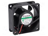Fan: DC; axial; 12VDC; 60x60x25mm; 61.2m3/h; 43dBA; Vapo; 13.7mmH2O SUNON