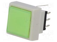 Switch: keypad; Pos: 2; DPDT; 0.1A/30VDC; green; LED; green; THT; 1.5N HIGHLY ELECTRIC