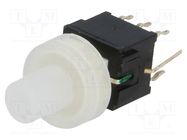 Switch: keypad; Pos: 2; DPDT; 0.1A/30VDC; colourless; LED; green; THT HIGHLY ELECTRIC