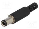 Plug; DC supply; female; 6.3/3.1mm; 6.3mm; 3.1mm; for cable; 10mm 