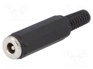 Plug; DC supply; male; 5.5/2.5mm; 5.5mm; 2.5mm; for cable; straight 