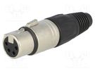 Plug; XLR; female; PIN: 4; straight; for cable; soldering; 3.5÷8mm; X NEUTRIK