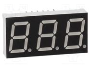 Display: LED; 7-segment; 14.2mm; 0.56"; No.char: 3; blue; 80mcd 