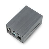 Aluminum case for Raspberry Pi 4B with fan - grey