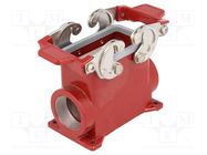 Enclosure: for HDC connectors; 180 °C; size 57.27; high; M32; red ILME