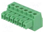 Connector: pluggable terminal block; plug; female; 8A; 160V; green PHOENIX CONTACT
