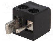 Plug; loudspeaker; male; screw terminal; angled 90°; black 