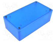 Enclosure: multipurpose; X: 82mm; Y: 152mm; Z: 50mm; 1591; ABS; blue 