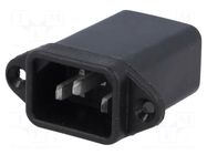 Connector: AC supply; socket; male; 2A; 250VAC; IEC 60320; C14 (E) FILTERCON