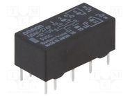 Relay: electromagnetic; DPDT; Ucoil: 5VDC; Icontacts max: 2A; PCB OMRON Electronic Components