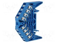 Splice terminal: rail; 1.5mm2; ways: 4; terminals: 16; blue; 250VAC WEIDMÜLLER