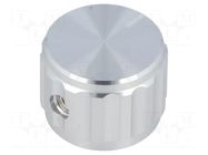 Knob; with pointer; aluminium; Øshaft: 6.35mm; Ø20x15mm; silver SR PASSIVES