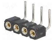 Connector: pin strips; socket; female; PIN: 4; angled 90°; THT; 1x4 CONNFLY