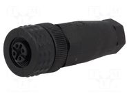 Connector: M12; plug; PIN: 4; female; E; 250V; straight; IP67; 4A HIRSCHMANN