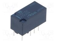 Relay: electromagnetic; DPDT; Ucoil: 5VDC; Icontacts max: 2A; PCB PANASONIC