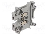 Splice terminal: rail; 0.2÷4mm2; ways: 1; terminals: 2; grey; 800V 