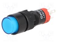 Switch: push-button; Pos: 2; SPDT; 0.5A/250VAC; 1A/24VDC; ON-(ON) 