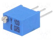 Potentiometer: mounting; multiturn; 10kΩ; 250mW; ±10%; linear; THT SR PASSIVES