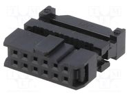 Plug; IDC; female; PIN: 12; with cable clamp; IDC; for ribbon cable Amphenol Communications Solutions