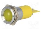 Indicator: LED; recessed; yellow; 24÷28VDC; 24÷28VAC; Ø22.2mm; IP67 SIGNAL-CONSTRUCT