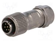 Plug; ST12; male; PIN: 7; IP67; 5÷8mm; 5A; soldering; for cable; 125V WEIPU