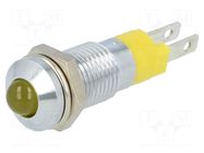 Indicator: LED; prominent; yellow; 24÷28VDC; Ø8.2mm; IP40; metal SIGNAL-CONSTRUCT