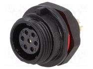 Connector: circular; socket; female; PIN: 7; IP68; SP13; 5A; 125V WEIPU