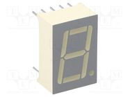 Display: LED; 7-segment; 14.22mm; 0.56"; No.char: 1; green; anode 