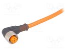 Connection lead; M12; PIN: 5; angled; 2m; plug; 60VAC; 4A; -25÷80°C LUMBERG AUTOMATION