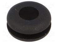 Grommet; Ømount.hole: 9.5mm; Øhole: 6.4mm; black; -40÷135°C; UL94HB ESSENTRA